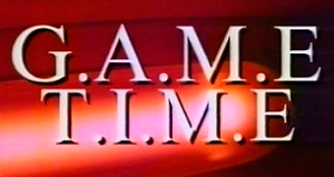 Het eerste logo van Game Time uit 1995.